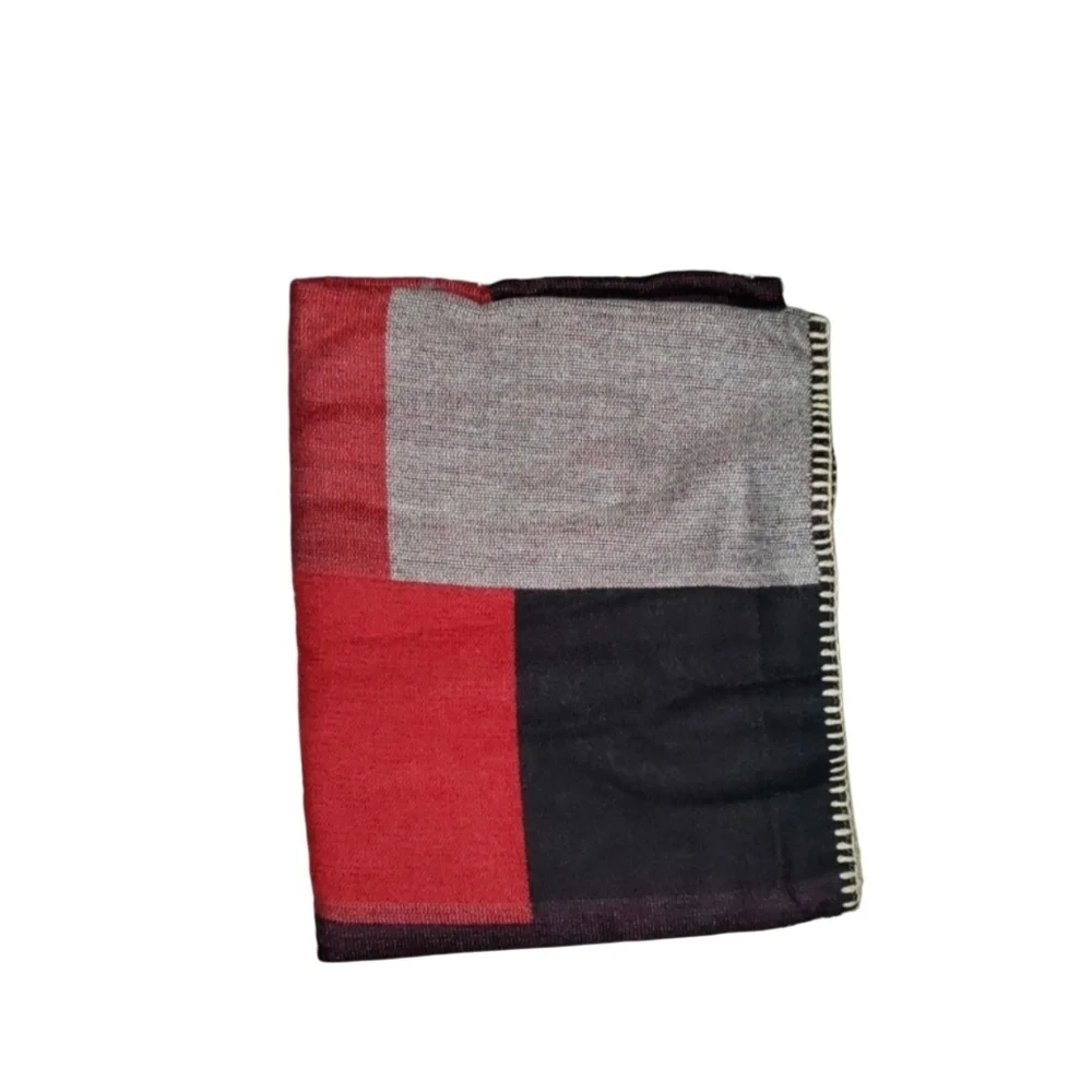 SYLVIA ALEXANDER Marled Raspberry Red Acrylic Poncho Ruana Wrap Scarf NEW NWT